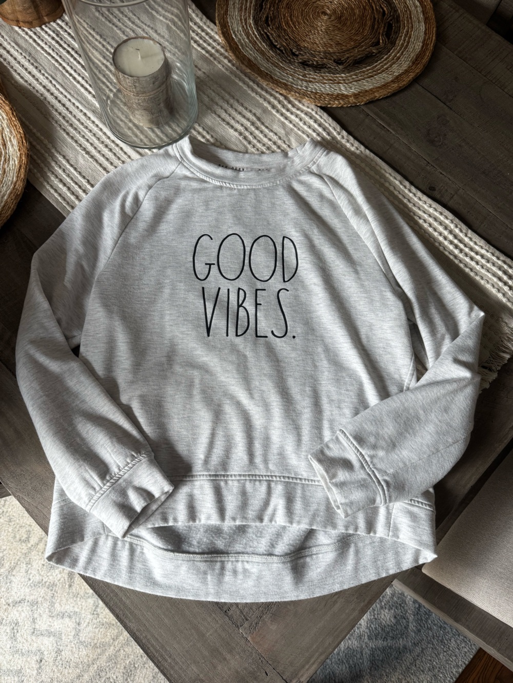 Rae Dunn Crewneck Sweater - Heather Gray
